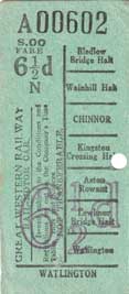 GWR Railmotor ticket
