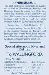 Transcribed from a 1915 leaflet advertising trips by Salter's steamers